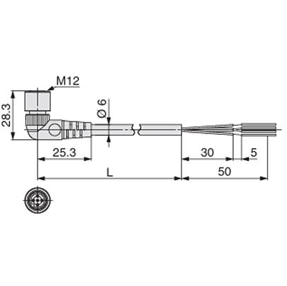 SMC EX500 Series Cable for Use with EX500 Interface Unit, Power Supply, Power to Valve, 24 V dc [EX500-AP050-A]; 645-731