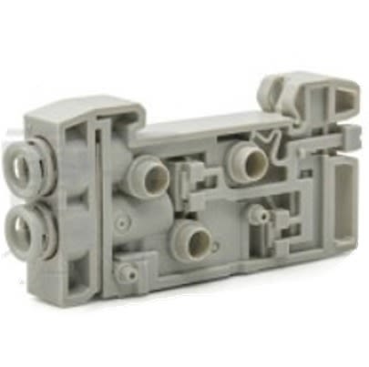SMC SX3000 series One-Touch Fitting 4 mm Manifold Block for use with Valve, SX3000-50-1A-C4-Q [SX3000-50-1A-C4-Q]; 645-887