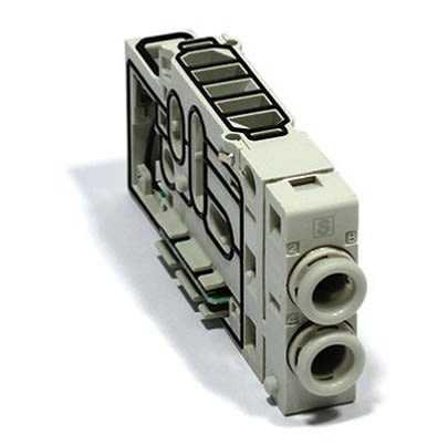 SMC SY50M series One-Touch Fitting 6 mm Manifold Block for use with Valve, SY50M-2-3SA-C6-NA [SY50M-2-3SA-C6-NA]; 645-960
