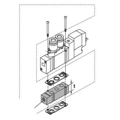 SMC SY7000 Interlinking Block, SY7000-38-1A-Q [SY7000-38-1A-Q]; 645-966