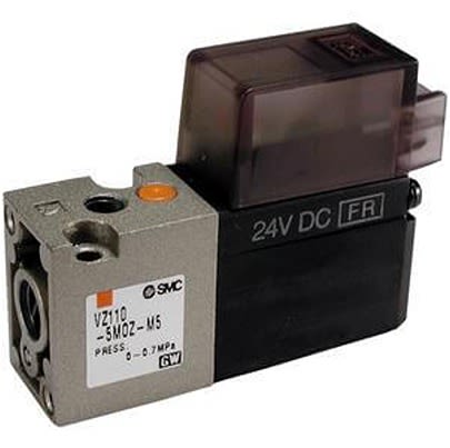 SMC 4/2 Pneumatic Solenoid Valve - Solenoid M5 x 0.8 VZ1000 Series 24V dc [VZ110-5MN-M5-Q]; 646-314