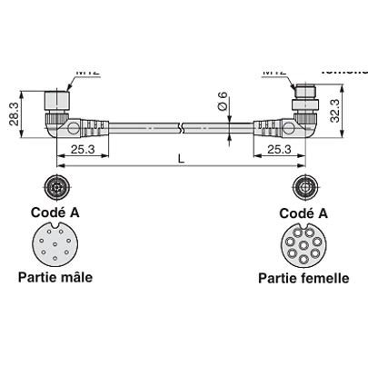 SMCEX500, 3m M12 to Male M12 Male, Shielded Shielded, Terminated [EX500-AC030-SAPA]; 646-398
