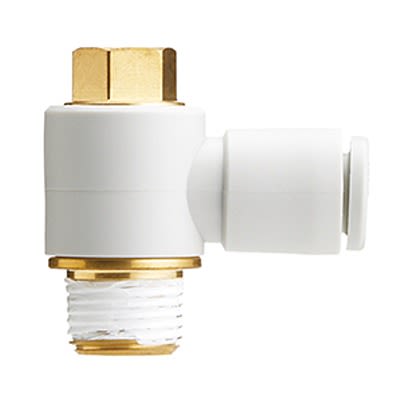 SMC KQ2 Series One-touch Fitting, Push In 4 mm to M5 x 0.8, Threaded Connection Style, KQ2V04-M5A-X35 [KQ2V04-M5A-X35]; 646-462