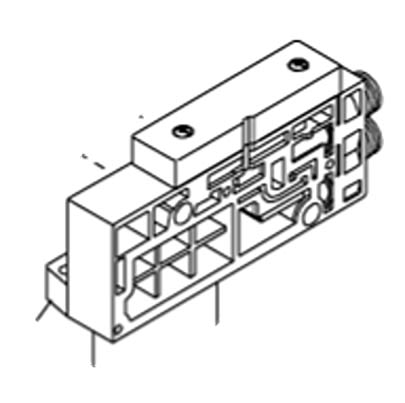 SMC SV1000 series One-touch Fitting 8 mm Manifold Block for use with Valve, SV1000-52U-2A-C8 [SV1000-52U-2A-C8]; 646-517