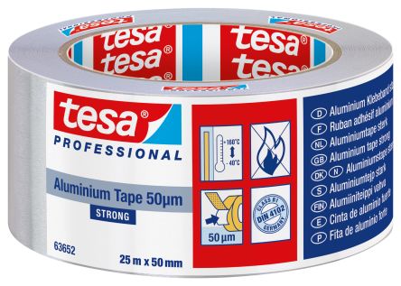 Tesa 63652-00001-00 Conductive Aluminium Tape, 50mm x 25m [63652-00001-00]; 646-867