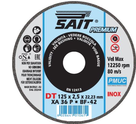 SAIT PMUC Cutting Disc, 125mm x 2.5mm Thick [1000001067]; 646-967