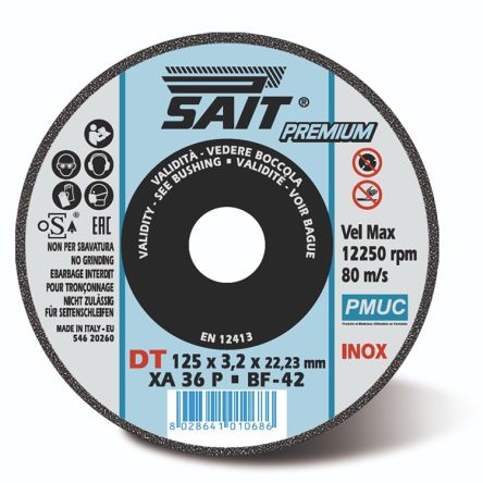 SAIT PMUC Cutting Disc, 125mm x 3.2mm Thick [1000001068]; 646-968