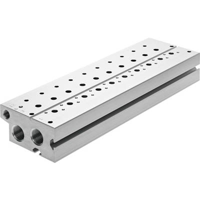 Festo VABM-B10 series 3 station NPT 1/2 Manifold for use with Solenoid And Pneumatic Valve, 8026289 [VABM-B10-25E-N12-3-P3]; 647-219