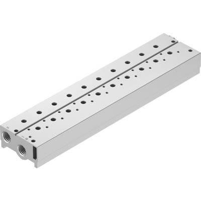 Festo VABM-B10 series 10 station NPT 3/8 Manifold for use with Solenoid And Pneumatic Valve, 8026314 [VABM-B10-25S-N38-10-P3]; 647-225