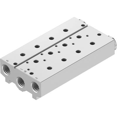 Festo VABM-B10 series 3 station NPT 3/8 Manifold for use with Solenoid And Pneumatic Valve, 8026271 [VABM-B10-25S-N38-3]; 647-226