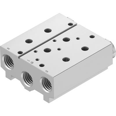 Festo VABM-B10 series 2 station NPT 1/2 Manifold for use with Solenoid And Pneumatic Valve, 8026386 [VABM-B10-30S-N12-2]; 647-238