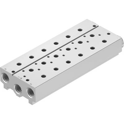 Festo VABM-B10 series 5 station NPT 1/2 Manifold for use with Solenoid And Pneumatic Valve, 8026389 [VABM-B10-30S-N12-5]; 647-240