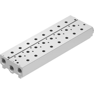 Festo VABM-B10 series 10 station NPT 1/2 Manifold for use with Solenoid And Pneumatic Valve, 8026394 [VABM-B10-30S-N12-10]; 647-310