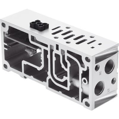 Festo VABV-S2 series NPT 3/8 Manifold Base for use with Pneumatic Valves, 542461 [VABV-S2-1S-N38-T1]; 647-316