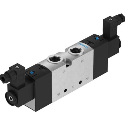 Festo 5/2 Bistable Pneumatic Solenoid Valve - Electrical G 3/8 VUVS Series 24V dc [VUVS-L30-B52-D-G38-F8-1C1+G]; 647-363