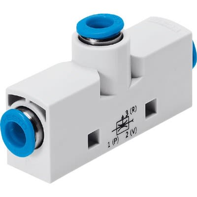 Festo Vacuum Generator, 0.7mm nozzle , 7bar 13.5L/min, VN series [VN-07-M-T2-PQ1-VQ1-RQ1]; 647-375