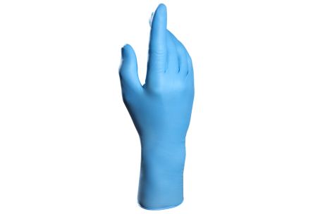 Mapa Solo 980 Blue No Nitrile Disposable Gloves, Size 8, Large, 50Gloves per Pack [34980458]; 648-475