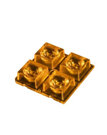 Ledil C19174_AMBER-2X2-5050-S, Amber 2x2 Series LED Lens, 25 ° Elliptical Beam [C19174_AMBER-2X2-5050-S]; 648-815