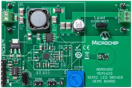 Microchip ADM01002, MCP1633 SEPIC LED Driver Demo Board LED Development Kit for MCP1633 for LED Driver Applications [ADM01002]; 649-421