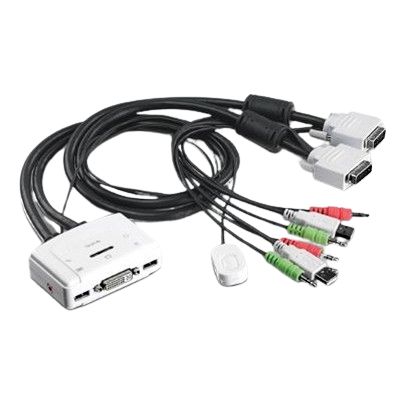 Trendnet 2 Port Dual Monitor USB DVI-D KVM Switch, 3.5 mm Jack 1920 x 1200 Maximum Resolution [TK-214I]; 649-614