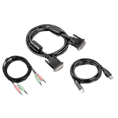 Trendnet Male 3.5 mm Jack, DVI-I, USB A to Male 3.5 mm Jack, DVI-I, USB B KVM Cable [TK-CD06]; 649-622
