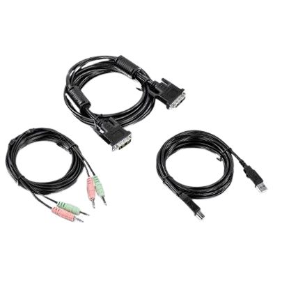 Trendnet Male 3.5 mm Jack, DVI-I, USB A to Male 3.5 mm Jack, DVI-I, USB B KVM Cable [TK-CD10]; 649-694