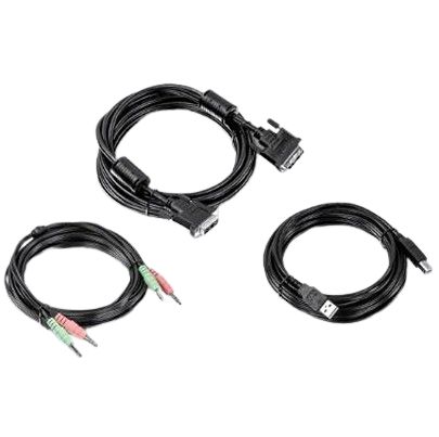 Trendnet Male 3.5 mm Jack, DVI-I, USB A to Male 3.5 mm Jack, DVI-I, USB B KVM Cable [TK-CD15]; 649-695