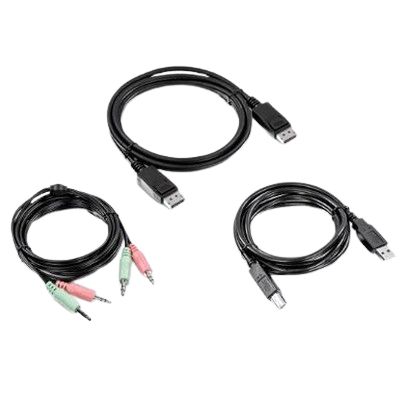 Trendnet Male 3.5 mm Jack, DisplayPort, USB A to Male 3.5 mm Jack, DisplayPort, USB B KVM Cable [TK-CP06]; 649-696