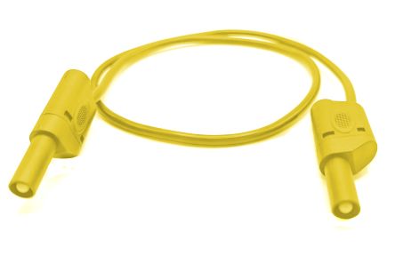 Mueller Electric Test lead, 32A, 600(CATIII) V, 1000(CATII) V, Yellow, 2m Lead Length [22.421-2M-4]; 649-755