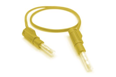 Mueller Electric Test lead, 32A, 600V, Yellow, 1m Lead Length [22.451-1M-4]; 649-770