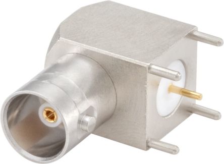 Rosenberger 71K201 Series, Jack Surface Mount MCX Connector, Solder Termination, Right Angle Body [71K201-400N5]; 649-946