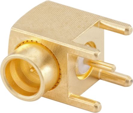 Rosenberger 19S201 Series, Jack Surface Mount MCX Connector, Solder Termination, Right Angle Body [19S201-400L5]; 649-948