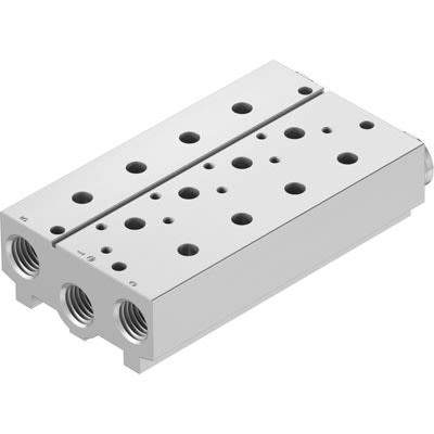 Festo VABM-B10 series 4 station NPT 1/2 Manifold for use with Solenoid And Pneumatic Valve, 8026388 [VABM-B10-30S-N12-4]; 650-209
