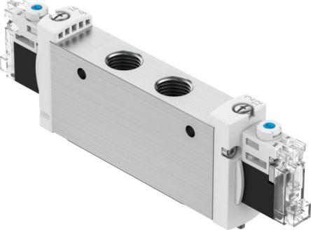 Festo 2x3/2-Way, Monostable, Open/Closed Pneumatic Solenoid Valve - Electrical G 1/4 VUVG Series 24V dc [VUVG-L18-T32H-AT-G14-1H2L-F1A]; 650-246