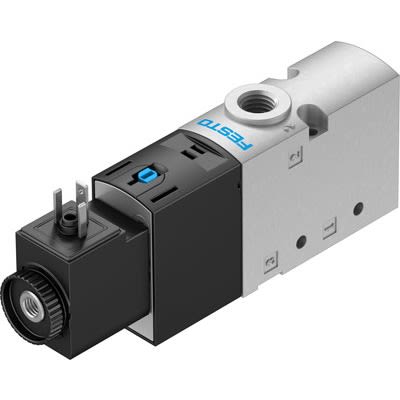 Festo 3/2-Way, Closed, Monostable Pneumatic Solenoid Valve - Electrical G 1/8 VUVS Series 24V dc [VUVS-L20-M32C-MD-G18-F7-1C1+G]; 650-253