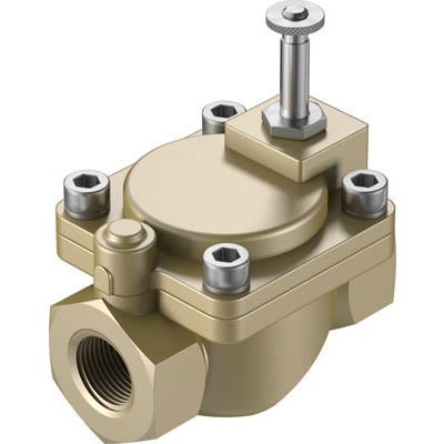 Festo 2/2-Way, Closed, Monostable Pneumatic Solenoid Valve - Electrical NPT 3/8 VZWM Series [VZWM-L-M22C-N38-F4]; 650-263
