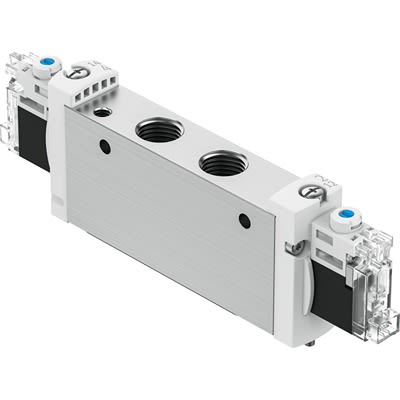 Festo 5/3 Exhausted Pneumatic Solenoid Valve - Electrical G 1/4 VUVG Series 24V dc [VUVG-L18-P53E-ZT-G14-1H2L-F1A]; 650-514