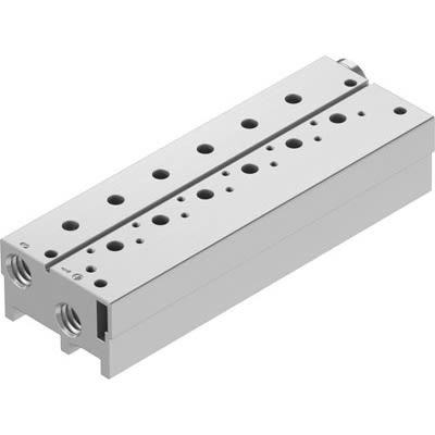 Festo VABM-B10 series 6 station NPT 1/4 Manifold for use with Solenoid And Pneumatic Valve, 576481 [VABM-B10-20S-N14-6-P3]; 650-775