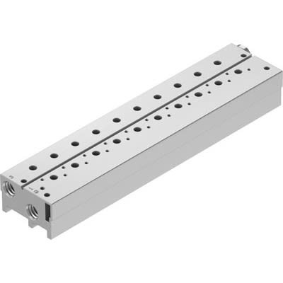 Festo VABM-B10 series 9 station NPT 1/4 Manifold for use with Solenoid And Pneumatic Valve, 576484 [VABM-B10-20S-N14-9-P3]; 650-777