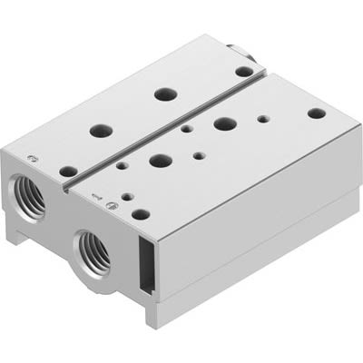 Festo VABM-B10 series 2 station NPT 3/8 Manifold for use with Solenoid And Pneumatic Valve, 8026306 [VABM-B10-25S-N38-2-P3]; 650-786