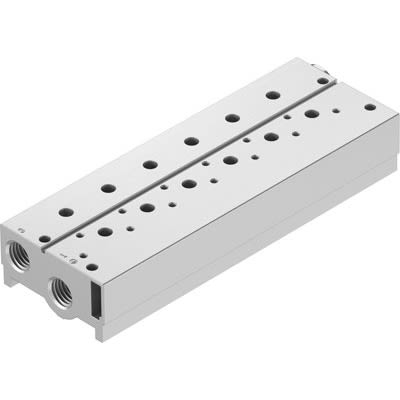 Festo VABM-B10 series 5 station NPT 3/8 Manifold for use with Solenoid And Pneumatic Valve, 8026309 [VABM-B10-25S-N38-5-P3]; 650-788