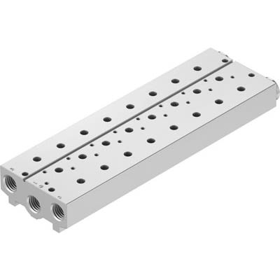 Festo VABM-B10 series 7 station NPT 3/8 Manifold for use with Solenoid And Pneumatic Valve, 8026275 [VABM-B10-25S-N38-7]; 650-789