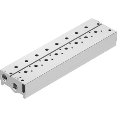 Festo VABM-B10 series 8 station NPT 3/8 Manifold for use with Solenoid And Pneumatic Valve, 8026312 [VABM-B10-25S-N38-8-P3]; 650-791