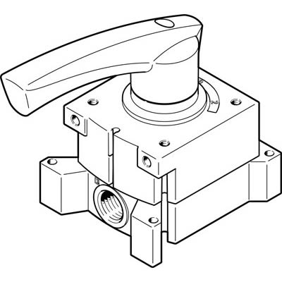Festo Manual Directional Control Valve Pneumatic Control Valve VHER Series, NPT 1/2, 1/2in, 3192087 [VHER-H-B43E-N12]; 650-804