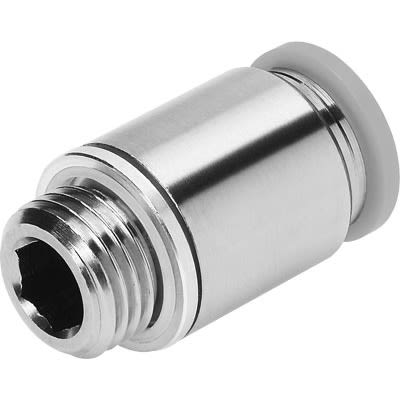 Festo QS Series Push-in Fitting, R 3/8 Male to 3/8 in, Threaded-to-Tube Connection Style, 183746 [QS-3/8-3/8-I-U-M]; 650-854