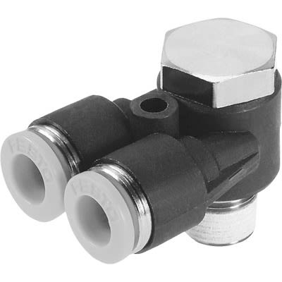 Festo QSYLV Series Push-in Fitting, NPT 1/2 Male to 1/2 in, Threaded-to-Tube Connection Style, 153798 [QSYLV-1/2-1/2-U]; 650-870