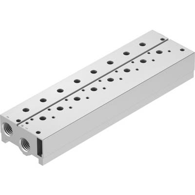 Festo VABM-B10 series 7 station NPT 1/2 Manifold for use with Solenoid And Pneumatic Valve, 8026427 [VABM-B10-30S-N12-7-P3]; 650-894