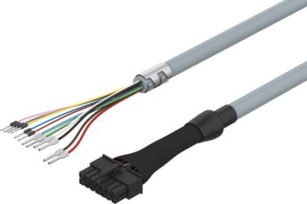 Festo NEBM Series Cable for Use with Servo Drives, 10m Length, 0 → 48 V dc,8181673 [NEBM-L10G14-EH-10-Q7N-LE12]; 651-034