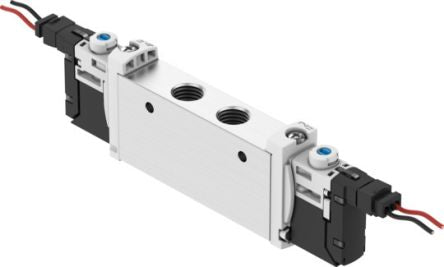 Festo 2x3/2-Way, Closed, Monostable Pneumatic Solenoid Valve - Electrical G 1/8 VUVG Series 24V dc [VUVG-S14-T32C-AT-G18-1H2L-W1]; 651-167