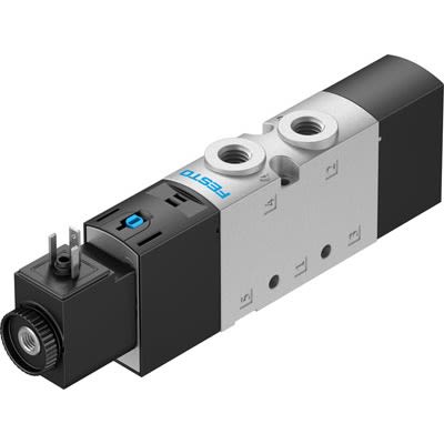 Festo 5/2-Way, Monostable Pneumatic Solenoid Valve - Electrical G 1/8 VUVS Series 24V dc [VUVS-L20-M52-AD-G18-F7-1C1+G]; 651-171